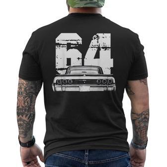 Vintage 1964 64 Impala Old School Muscle Classic Car Hot Rod Men's T-shirt Back Print - Thegiftio UK