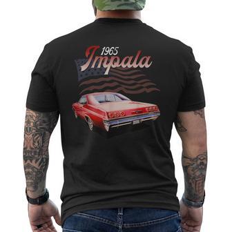 Vintage 1965 65 Impala Old School Muscle Classic Car Hot Rod Men's T-shirt Back Print - Thegiftio UK