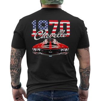 Vintage 1970 Chevelle 70 Classic American Muscle Car Hot Rod Men's T-shirt Back Print - Thegiftio