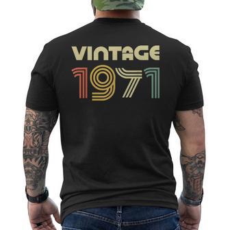 Vintage 1971 50Th Birthday メンズTシャツ バックプリント - Kawaiitshirt