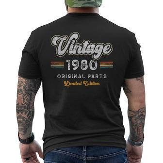 Vintage 1980 Parti Originali 46° Compleanno T-shirt da uomo con stampa posteriore - Novitaregali