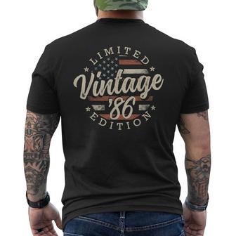 Vintage 1986 Limited Edition Usa Flag 40Th Birthday Men's T-shirt Back Print | Mazezy