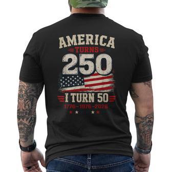 Vintage America Turns 250 I Turn 50 Patriotic 50Th Birthday Men's T-shirt Back Print - Monsterry UK