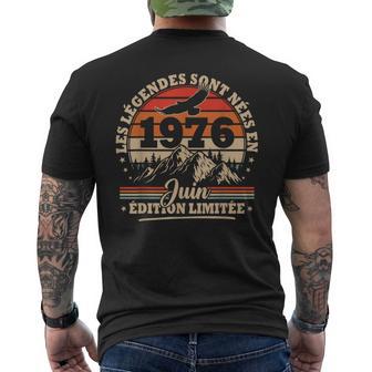 Vintage Anniversaire 50 Ans Cadeau Pour Né En Juin 1976 T-shirt imprimé au dos - Cadeauxyz