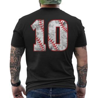 Vintage Baseball 10 Jersey Number Men's T-shirt Back Print - Thegiftio