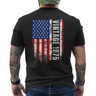 Vintage Born 1975 Regalos De Cumpleaños Con Laieja Bandera Americana Camiseta Hombre Estampado Espalda - Regaloses