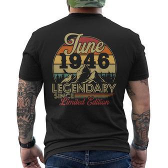 Vintage Cadeau D'anniversaire 80 Ans Pour Né En Juin 1946 T-shirt imprimé au dos - Cadeauxyz