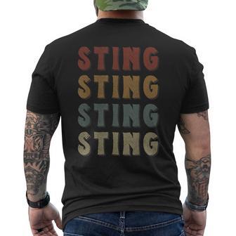 Vintage Cool Sting First Name Love Heart Sting Men's T-shirt Back Print - Thegiftio UK