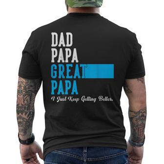 Vintage Dad Papa Great Papa Father's Day Birthday Men's T-shirt Back Print - Thegiftio UK