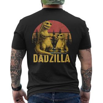 Vintage Dadzilla Father Of The Fist Bump Dad Son Daughter Men's T-shirt Back Print - Monsterry UK
