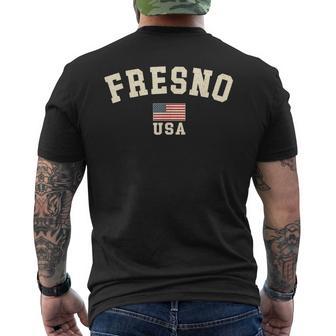 Vintage Fresno Usa Drapeau Américainouvenir Californie Rétro T-shirt imprimé au dos - Cadeauxyz