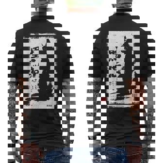 Vintage Japonaisumi-E Japon Encre Chat Noir Amoureux T-shirt imprimé au dos - Cadeauxyz