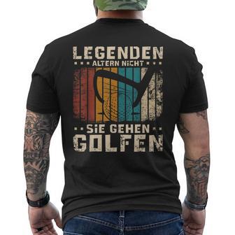 Vintage Legenden Altern Nichtie Gehen Golfen T-Shirt mit Rückendruck - Seseable