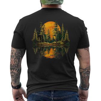 Vintage Nature Reflection Forest Trees Outdoor Wildlife Men's T-shirt Back Print - Thegiftio