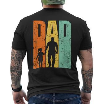 Vintage-Papa-Vater-Tochter-Silhouette T-Shirt mit Rückendruck - Seseable