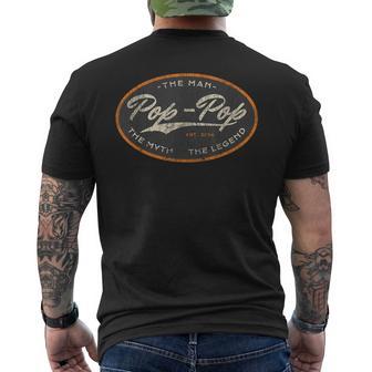Vintage Pop Pop New Grandpa Est 2024 Man Myth Legend Men's T-shirt Back Print - Thegiftio UK