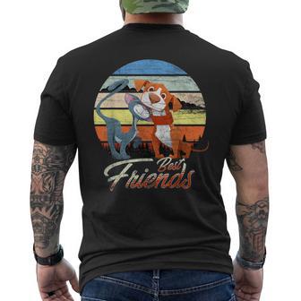 Vintage Retro Dog And Cat Best Friends Cat And Dog Cartoon T-shirt da uomo con stampa posteriore - Novitaregali