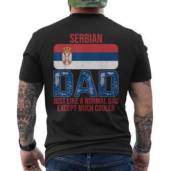 Vintage Serbian Dad Serbia Flag For Father's Day Men's T-shirt Back Print - Thegiftio UK