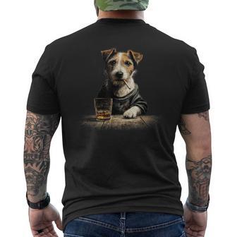 Vintage Smoking Jack Russell Dog Father's Day Men's T-shirt Back Print - Thegiftio UK