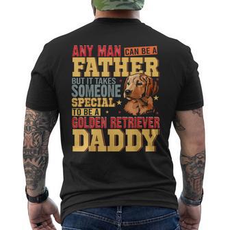 Vintage Special Golden Retriever Daddy Fathers Day Dog Lover Men's T-shirt Back Print - Thegiftio