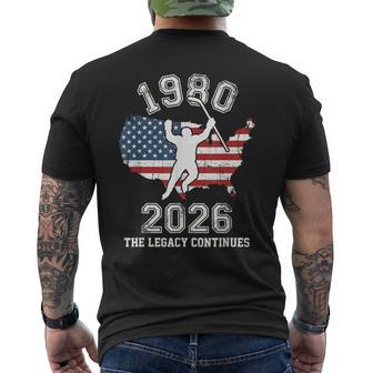 Vintage Usa Hockey 1980 2026 Men's T-shirt Back Print - Thegiftio UK