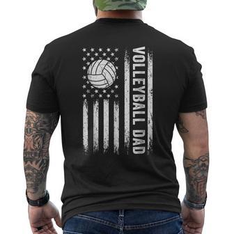 Volleyball Dad Usa Flag Father's Day Men's T-shirt Back Print - Monsterry