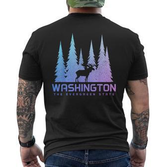 Washington The Evergreen State Moose Nature Lover Men's T-shirt Back Print - Thegiftio UK