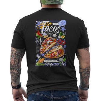 Ways To My Heart Cool Mexican Tacos Menuhortleeve メンズTシャツ バックプリント - Kawaiitshirt