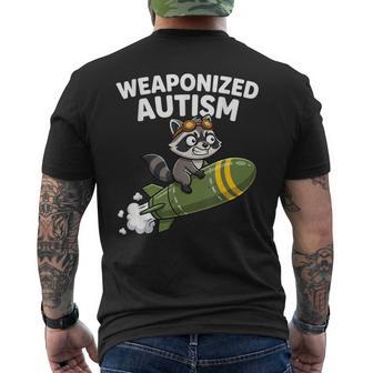 Weaponized Autism Raccoon Meme Men's T-shirt Back Print - Monsterry