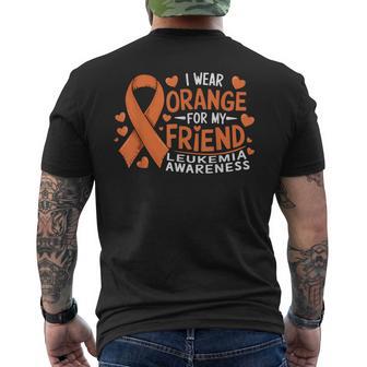 I Wear Orange For My Friend Leukemia Awareness Men's T-shirt Back Print - Monsterry