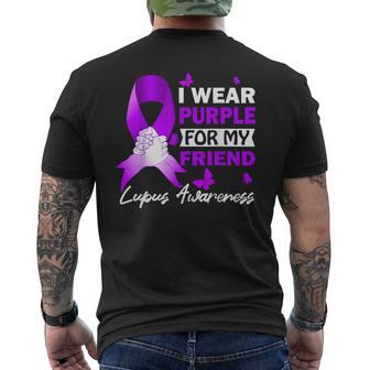 I Wear Purple For My Friend Lupus Awareness Men's T-shirt Back Print | Mazezy