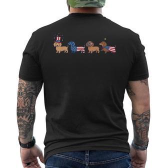 Weiner Dog 4Th Of July Patriotic Dachshund Cute Usa Men's T-shirt Back Print | Mazezy
