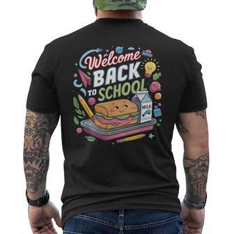 Welcome Back To School Lunch Lady First Day Of School Men's T-shirt Back Print - Thegiftio UK