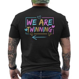 We're Twinning With My Bestie Twin Day Spirit Week Men's T-shirt Back Print - Thegiftio UK