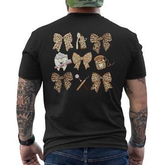 Western Leopard Coquette Dental Assistant Healthcare Worker Men's T-shirt Back Print - Thegiftio UK