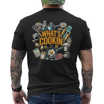 What's Cookin' Chef Cook Cooking Food Dishes Cooks Men's T-shirt Back Print - Thegiftio UK