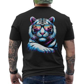 White Tiger Sunglasses Men's T-shirt Back Print - Thegiftio UK