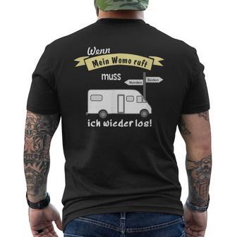 Wohnmobil Camping Therapie Lustigerpruch – Mein Womo Ruft T-Shirt mit Rückendruck - Seseable