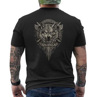 Wolf Wikinger Wolf Geschenk Odins Wölfealhalla T-Shirt mit Rückendruck - Geschenkecke
