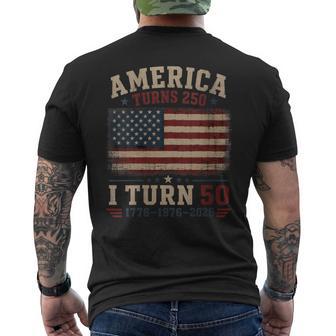 Women's America Turns 250 I Turn 50 1976 50Th Birthday 2026 Vintage Men's T-shirt Back Print - Monsterry UK