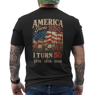 Women's America Turns 250 I Turn 50 1976 50Th Birthday Vintage Flag Men's T-shirt Back Print - Thegiftio UK
