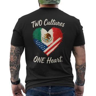 Women's Two Cultures One Heart Half American Half Mexican Usa Mexico Men's T-shirt Back Print - Thegiftio UK