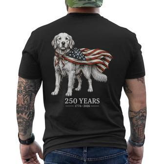 Women's Vintage Golden Retriever Patriotic Dog 250 Years 1776-2026 Men's T-shirt Back Print - Thegiftio UK