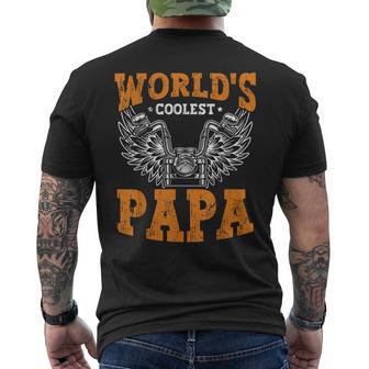 World's Coolest Papa Best Dad In The World Father's Day Men's T-shirt Back Print - Thegiftio UK