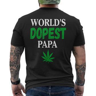 World's Dopest Papa Weed Leaf Men's T-shirt Back Print - Thegiftio UK