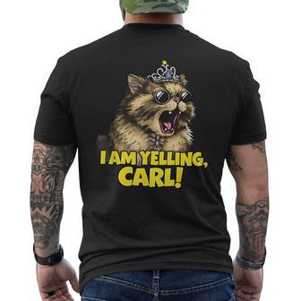 I Am Yelling Carl Donut Cat Men's T-shirt Back Print - Thegiftio