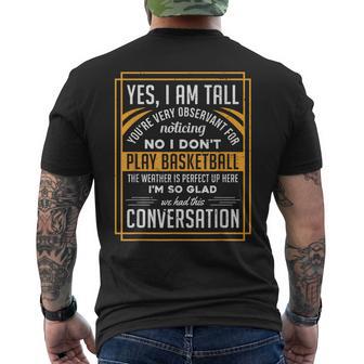 Yes I'm Tall No I Don't Play Basketball De Regalo Divertida Camiseta Hombre Estampado Espalda - Regaloses