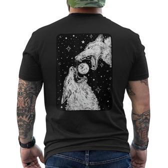 Ying Yang Yin Lobos Lobo Arte Luna Diseño Camiseta Hombre Estampado Espalda - Regaloses