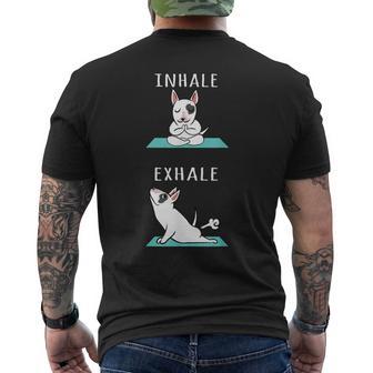 Yoga Inhale Exhale Bull Terrier Cane T-shirt da uomo con stampa posteriore - Novitaregali