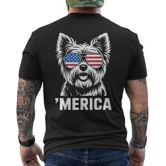 Yorkshire Terrier 4Th Of July ‘Merica Patriotic Men's T-shirt Back Print - Thegiftio UK